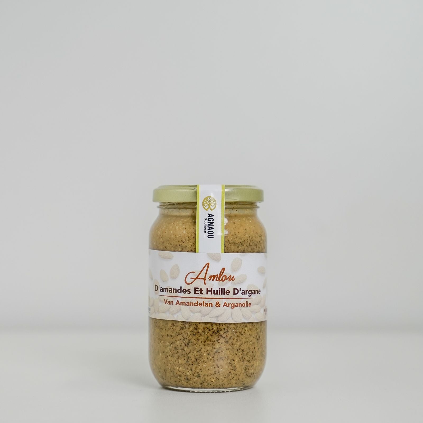 Pot Amlou amandelspread 400g – traditionele Marokkaanse notenspread met arganolie en honing