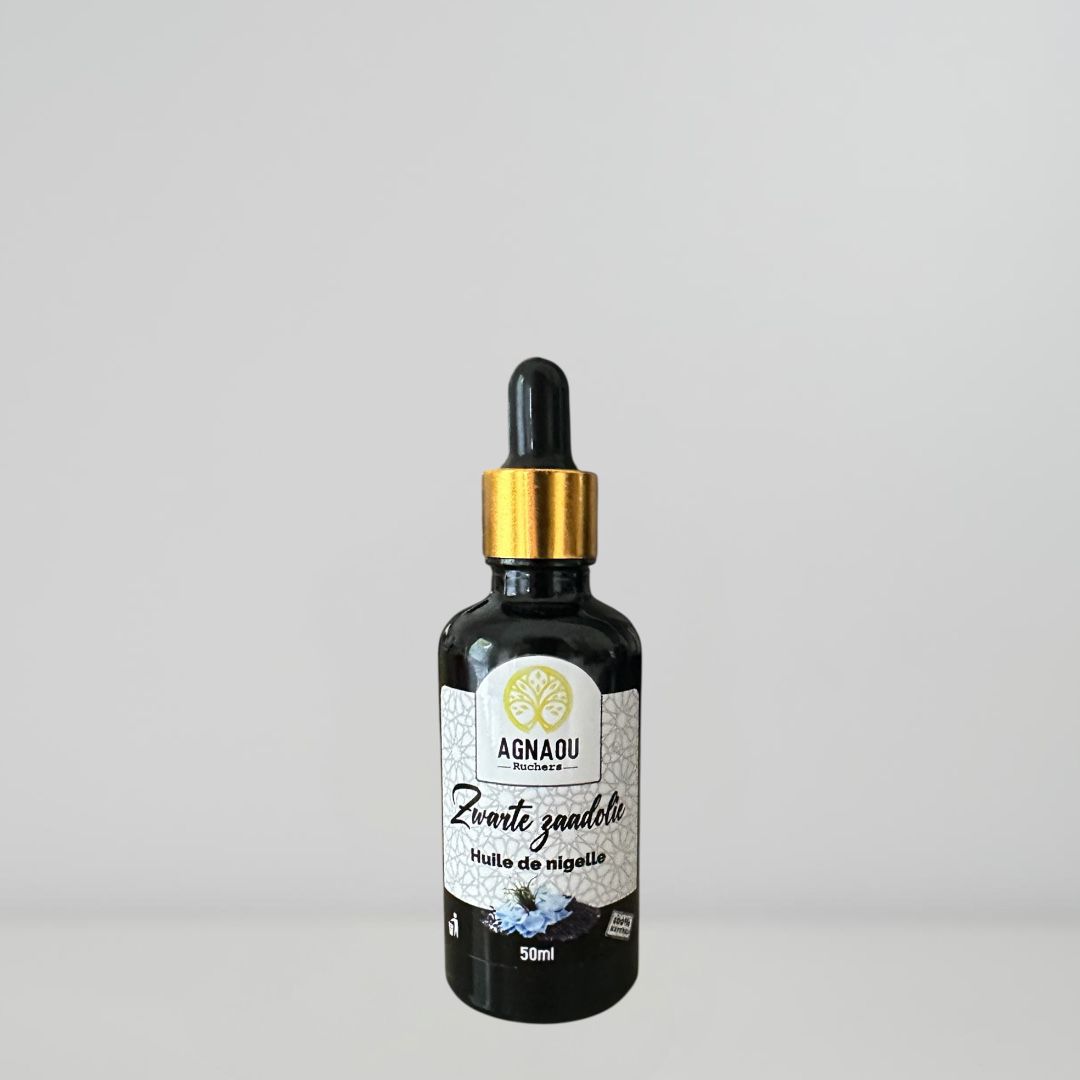 Flesje zwarte zaadolie 50ml – pure Nigella Sativa olie uit Marokko